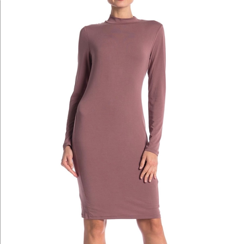 For The Republic Long Sleeve Mock Jersey Dress